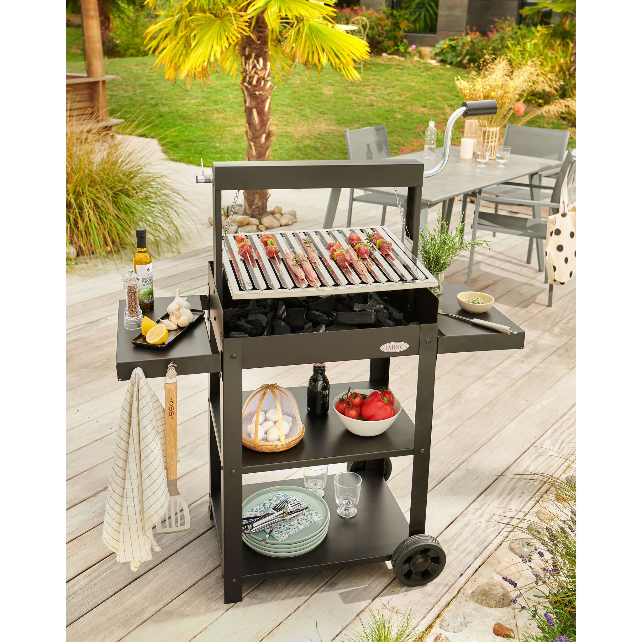 Imor Barbecue Charbon De Bois En Acier ARGENTINO Pas Cher - Auchan.fr