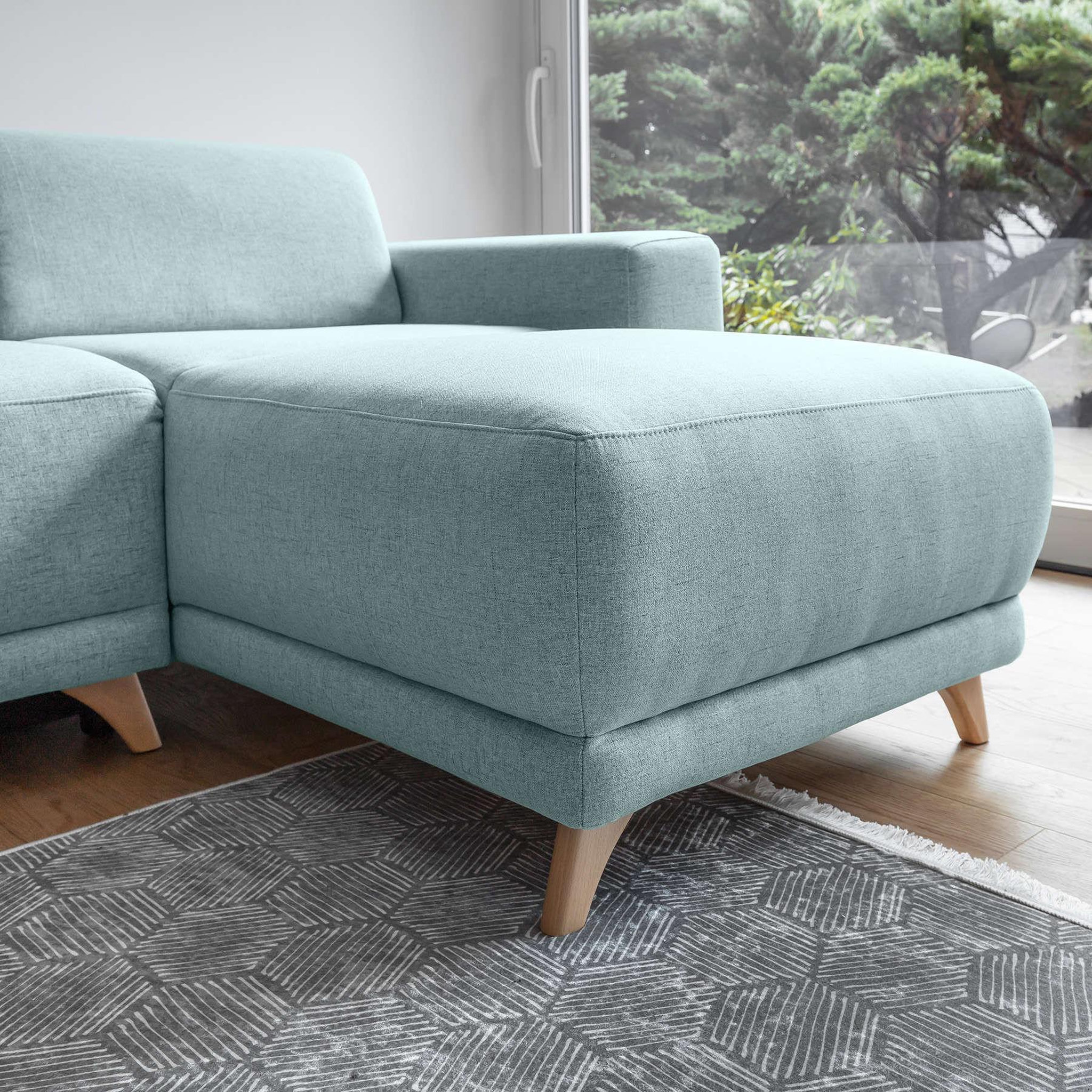 Voir la diapositive 5 : BEST MOBILIER Bella - canapé d'angle réversible convertible - avec coffre - 4 places - tissu