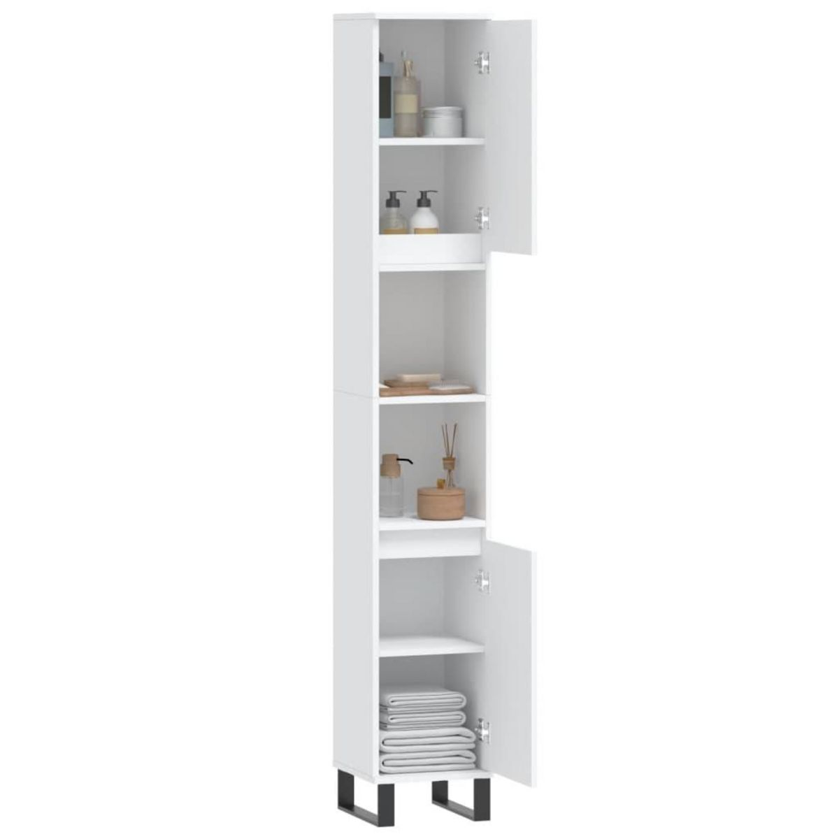 VIDAXL Armoire de salle de bain blanc 30x30x190 cm bois d'ingenierie