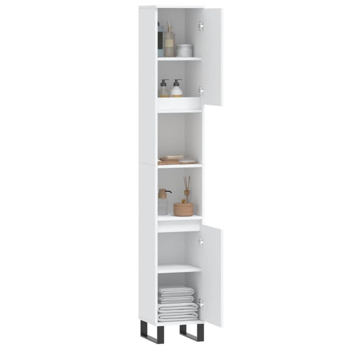 VIDAXL Armoire de salle de bain blanc 30x30x190 cm bois d'ingenierie