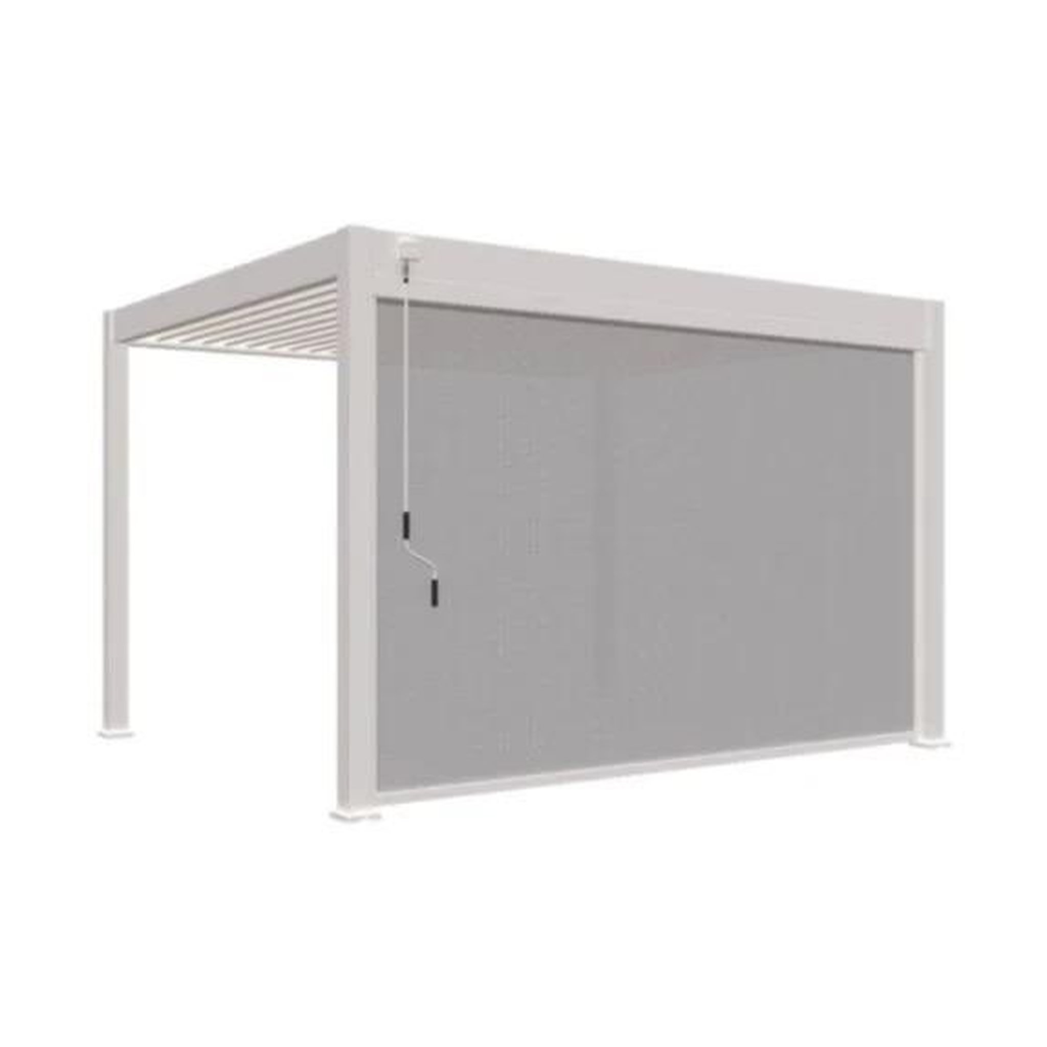 CENTRALE BRICO Pergola bioclimatique adossée 3 x 4 m avec store anthracite 4 m - aluminium blanc - toiture étanche