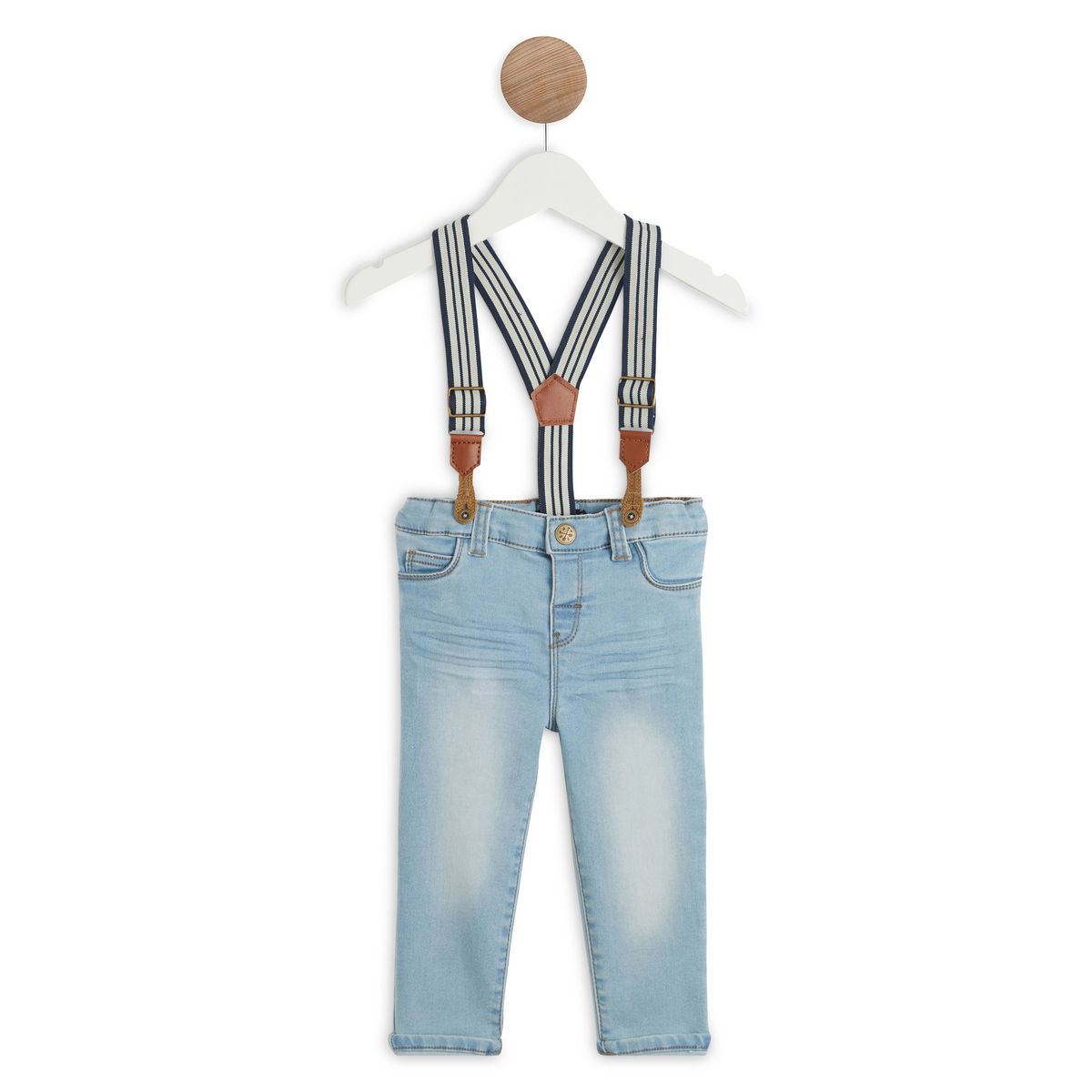 INEXTENSO Jean à bretelles bébé garçon