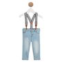 Voir la diapositive 1 : INEXTENSO Jean à bretelles bébé garçon