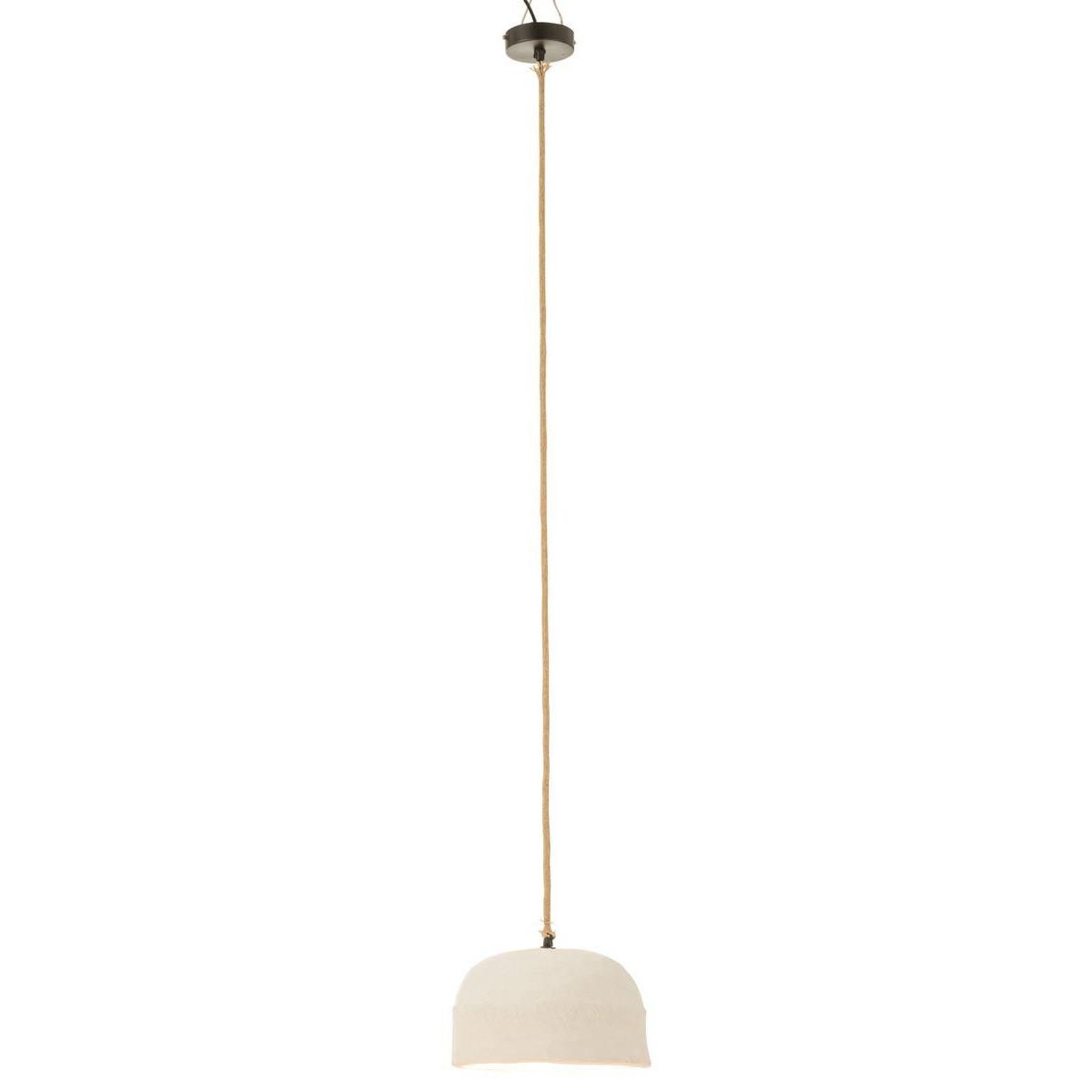 Voir la diapositive 4 : J-LINE Lampe suspension papier mâché  bali  30cm blanc