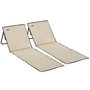 Voir la diapositive 1 : OUTSUNNY Lot de 2 tapis de plage rembourrés pliables - matelas de plage - dossier inclinable, rangement - métal polyester beige