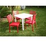 ARETA Lot de 4 chaises de jardin résine rouge TETI