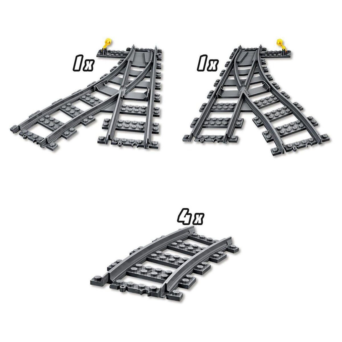 LEGO City 60238 - Les aiguillages, Ensemble d'Accessoires d'Extension City Train