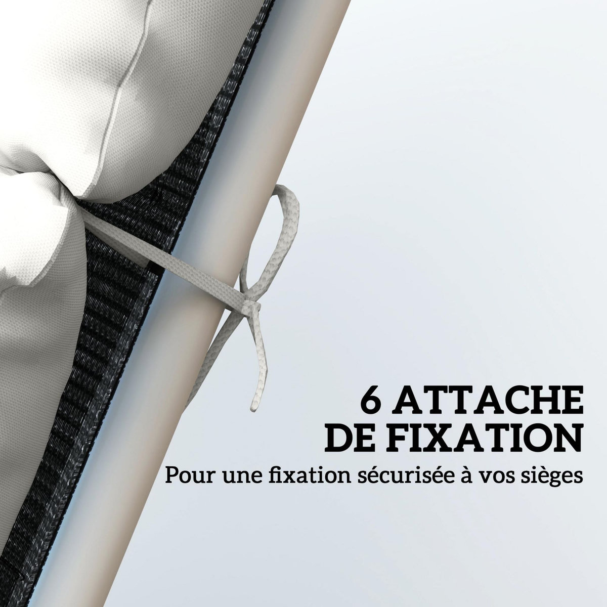 OUTSUNNY Matelas bain de soleil style Chesterfield - matelas de transat - coussin de chaise longue - tissu gris clair