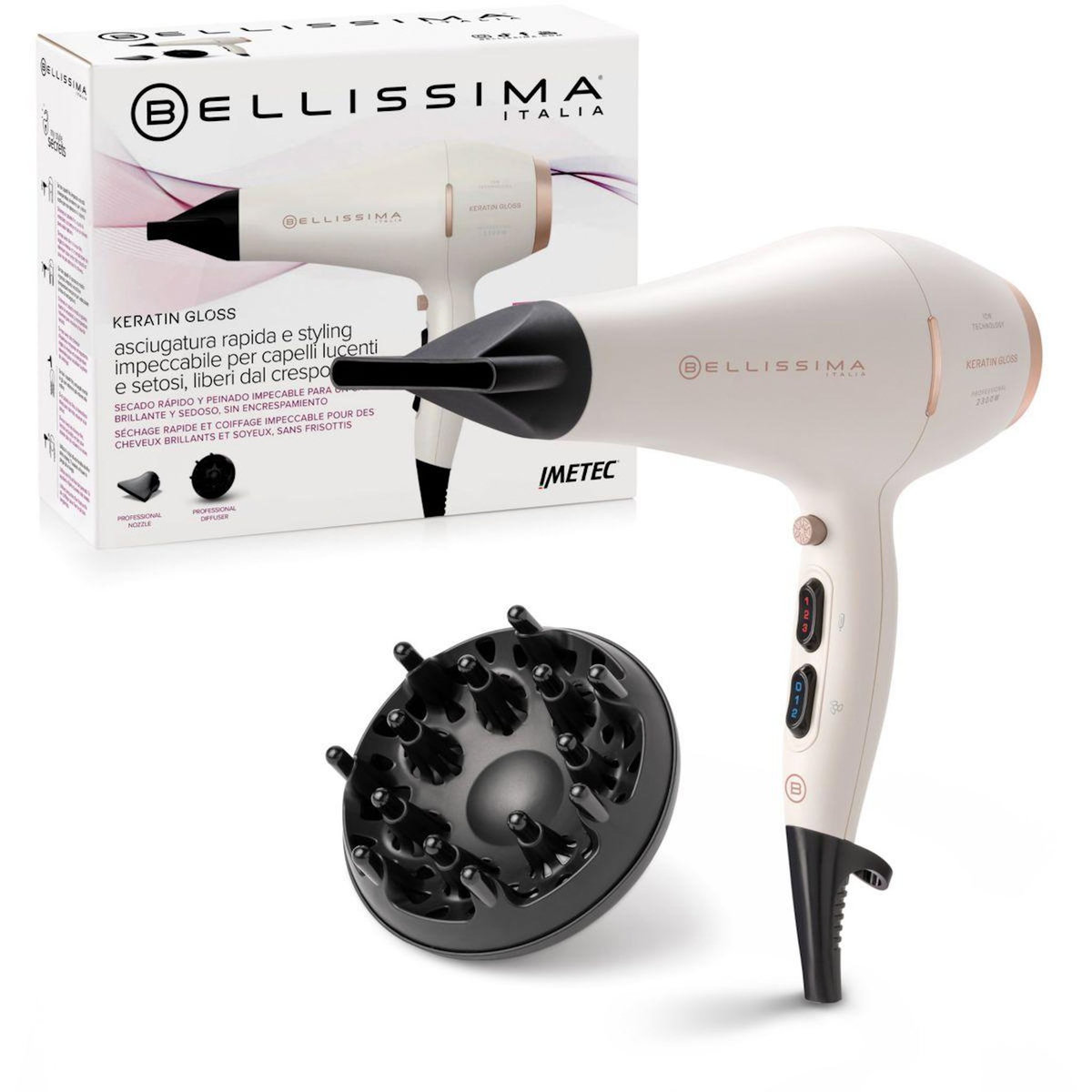 BELLISSIMA Sèche cheveux professionnel Keratin Gloss