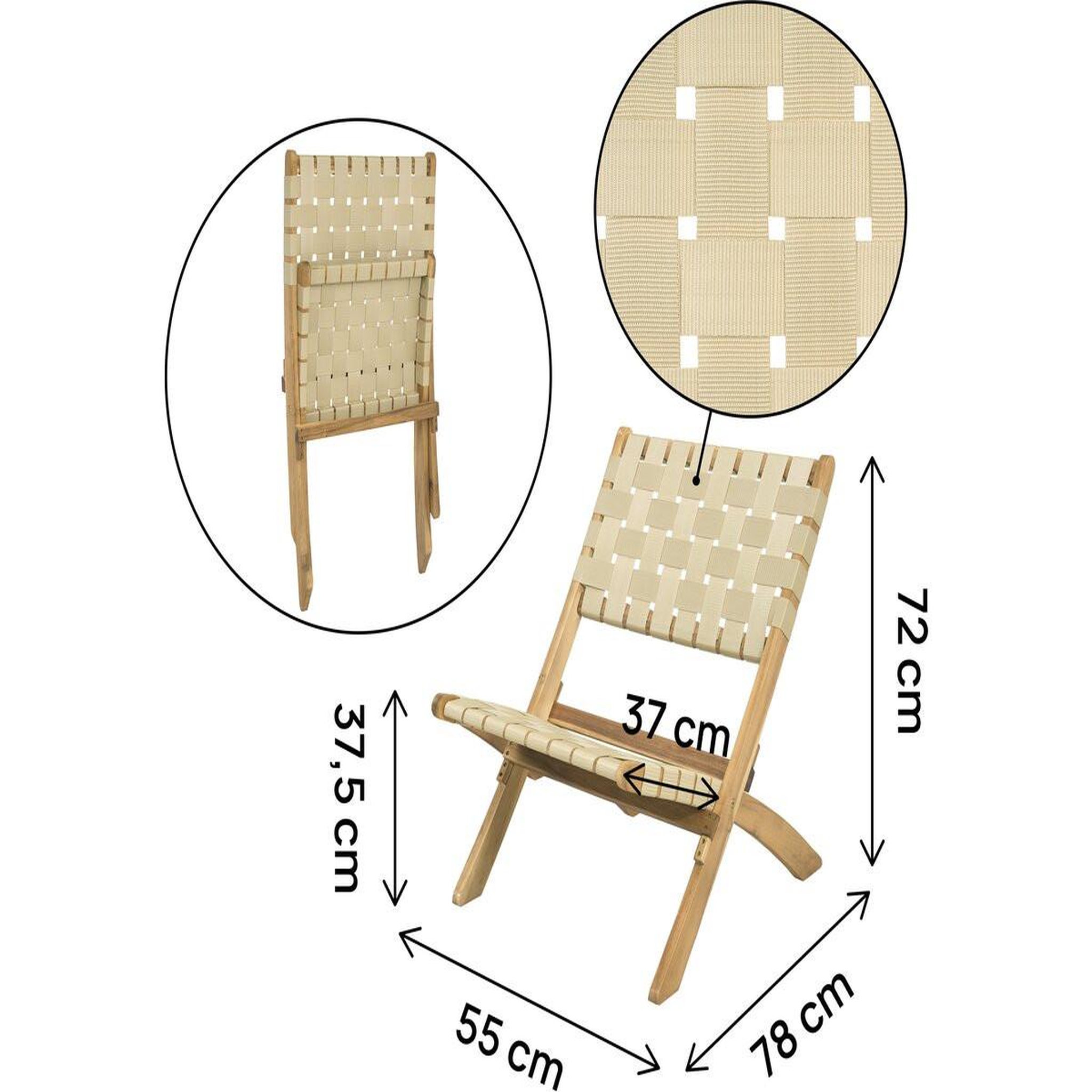 Voir la diapositive 3 : Habitat et Jardin Lot de 2 chaises de jardin en bois  hanoi  - beige