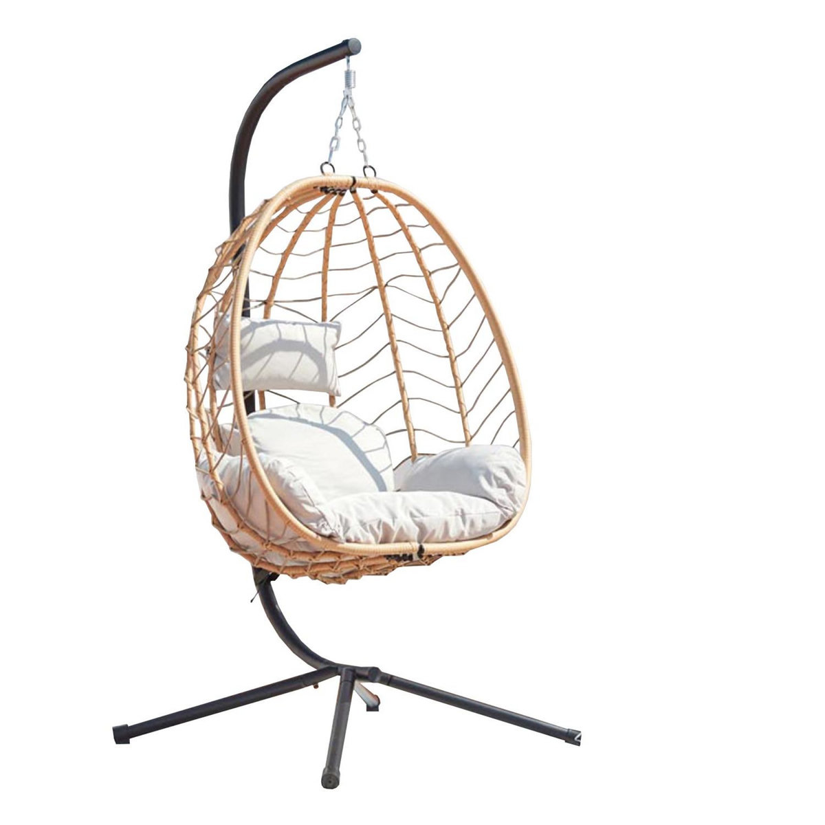 CONCEPT USINE Fauteuil suspendu en résine effet rotin naturel LIMA