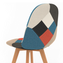 Voir la diapositive 6 : ID MARKET Lot de 2 chaises scandinaves SARA motifs patchworks multi-couleurs