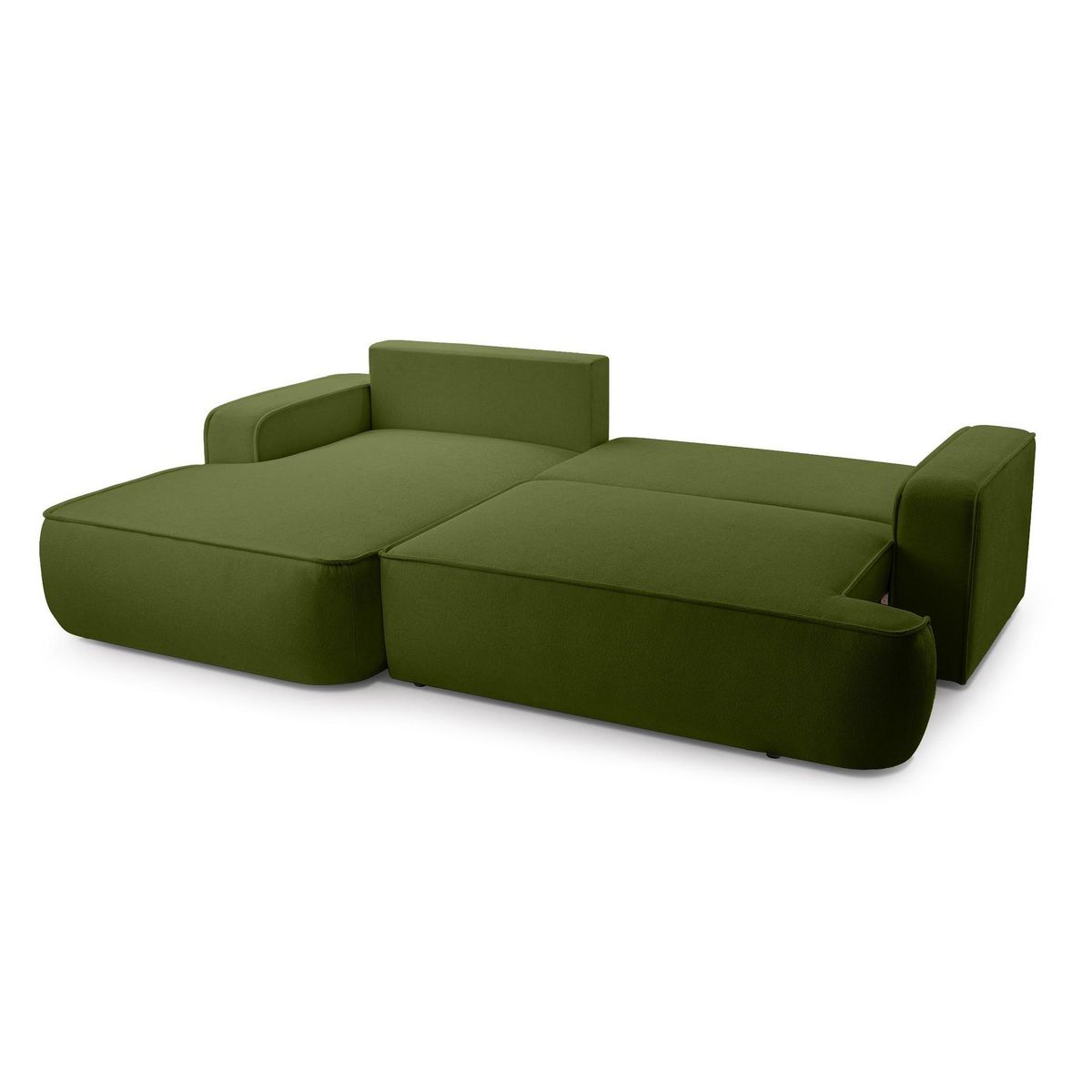 BEST MOBILIER Nessino - canapé d'angle gauche 4 places - convertible avec coffre - en tissu texturé