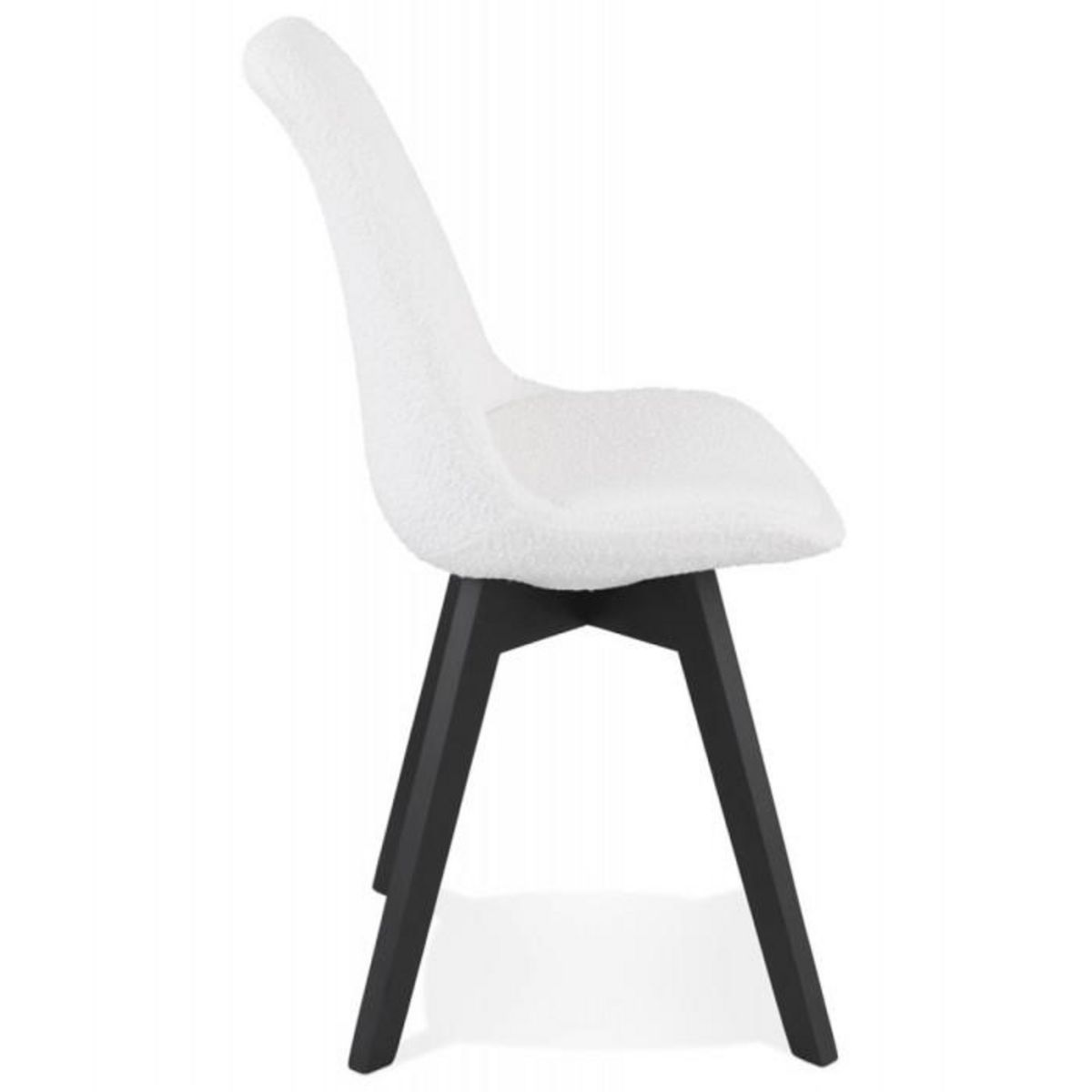 Paris Prix Chaise Design en Tissu Bouclé  Lottie  82cm Blanc & Noir