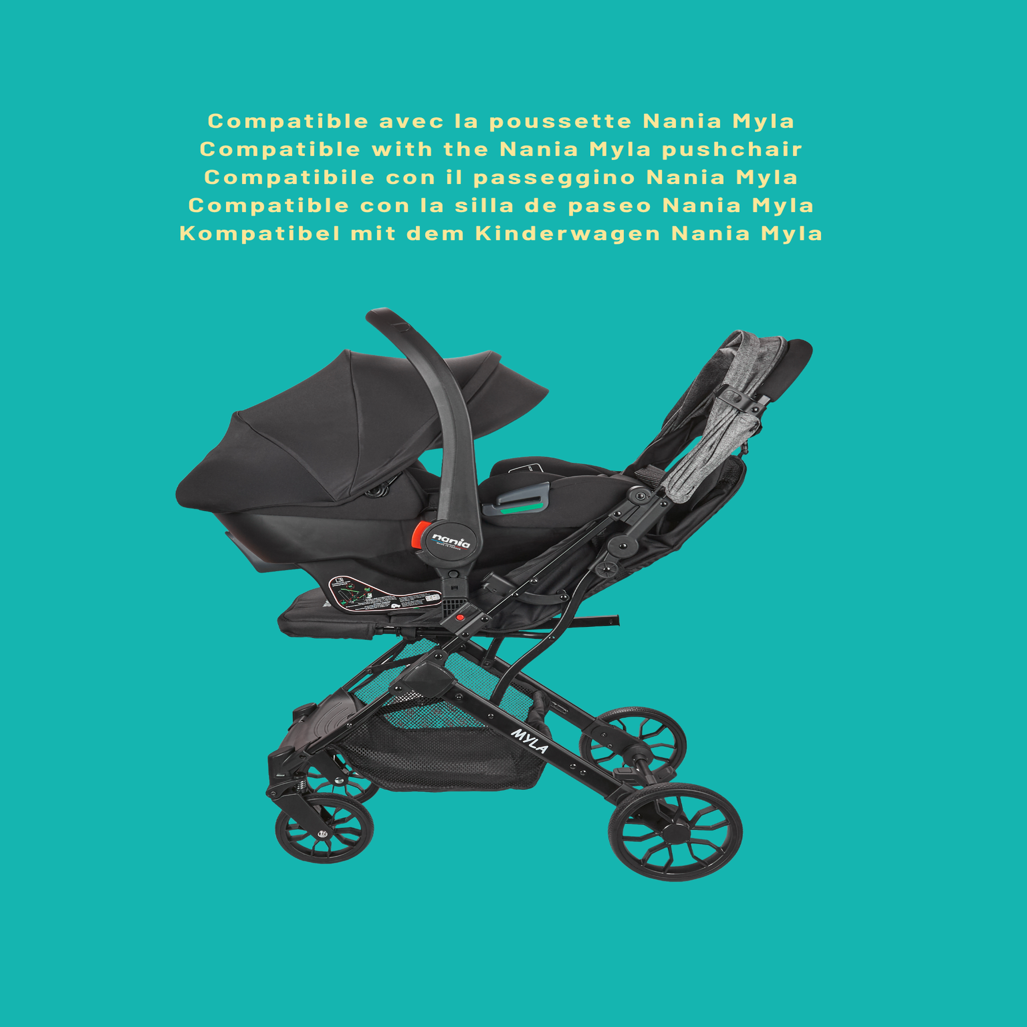 Voir la diapositive 6 : NANIA Siège auto bébé ceinturé NANIA Rimini 40-87 cm R129 i-Size –dès la naissance à 13 kg Protection Latérale -insert lombaire et de réduction+ Base isofix