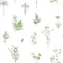 Voir la diapositive 2 : Noordwand Noordwand Papier peint Evergreen Herbs and Flowers blanc