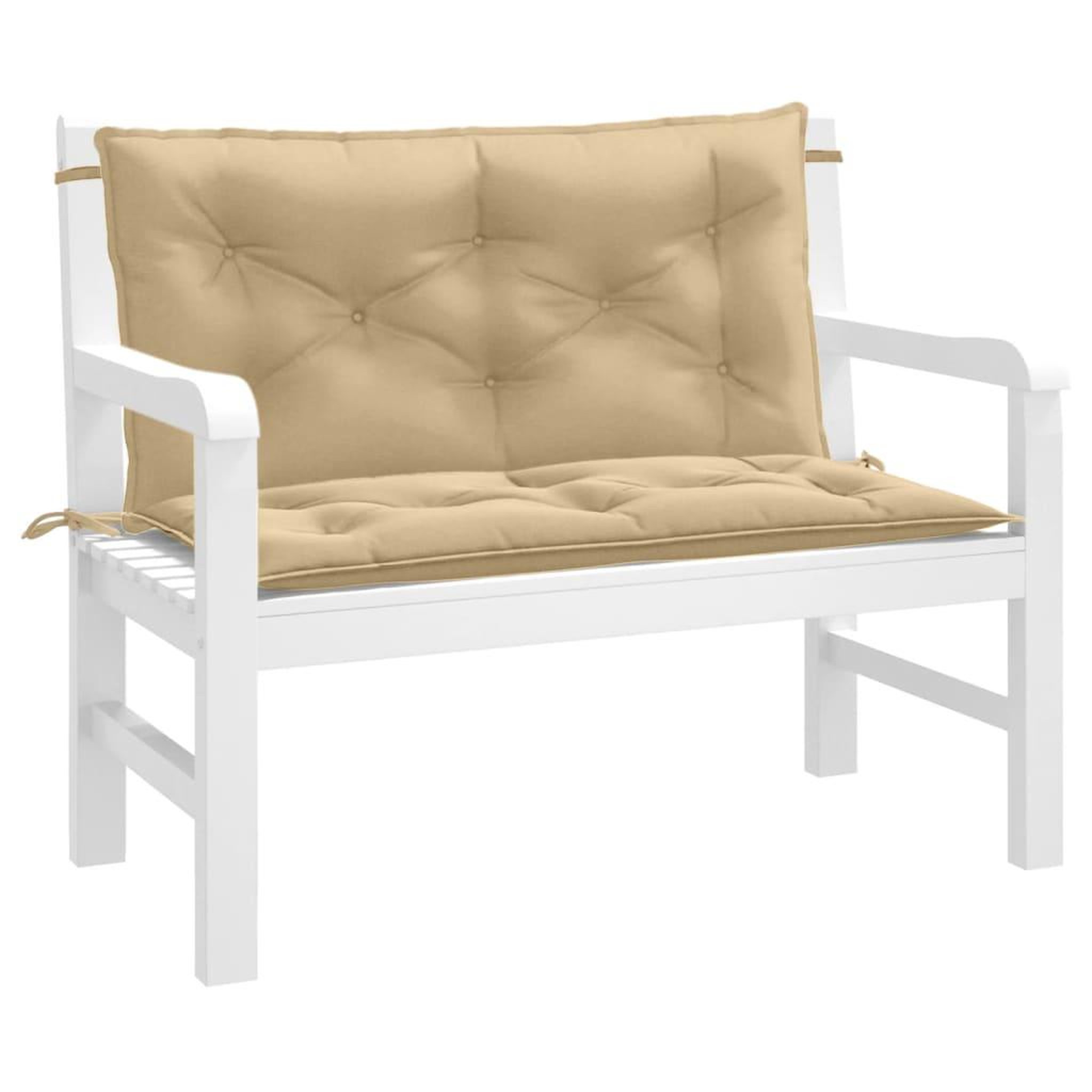VIDAXL Coussins de banc de jardin lot de 2 beige melange tissu