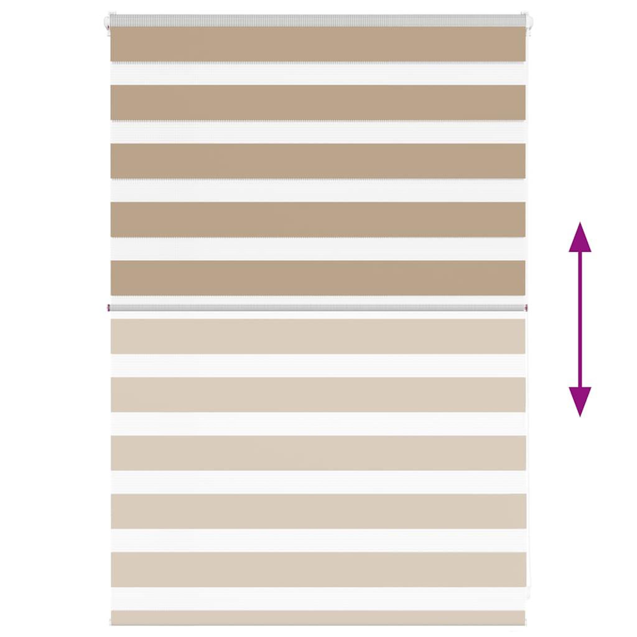Voir la diapositive 5 : VIDAXL Store zebre marron sable largeur du tissu 95,9 cm polyester