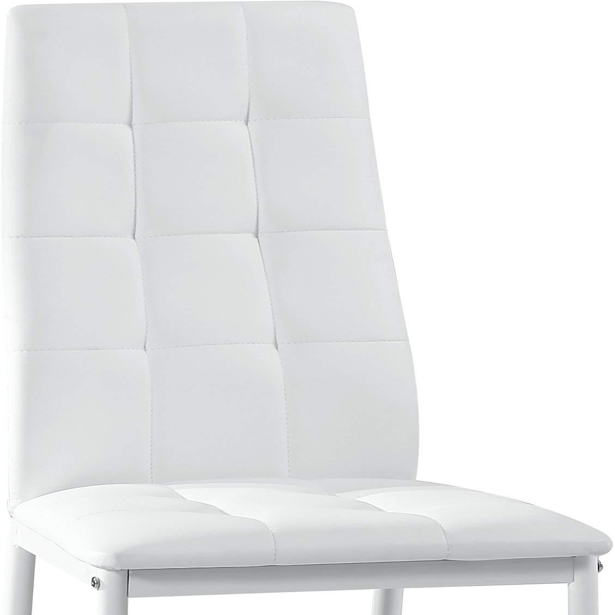 Voir la diapositive 4 : VS VENTA-STOCK Set de 4 chaises Salon Chelsea tapissées Blanc, 42 cm x 51 cm x 97 cm