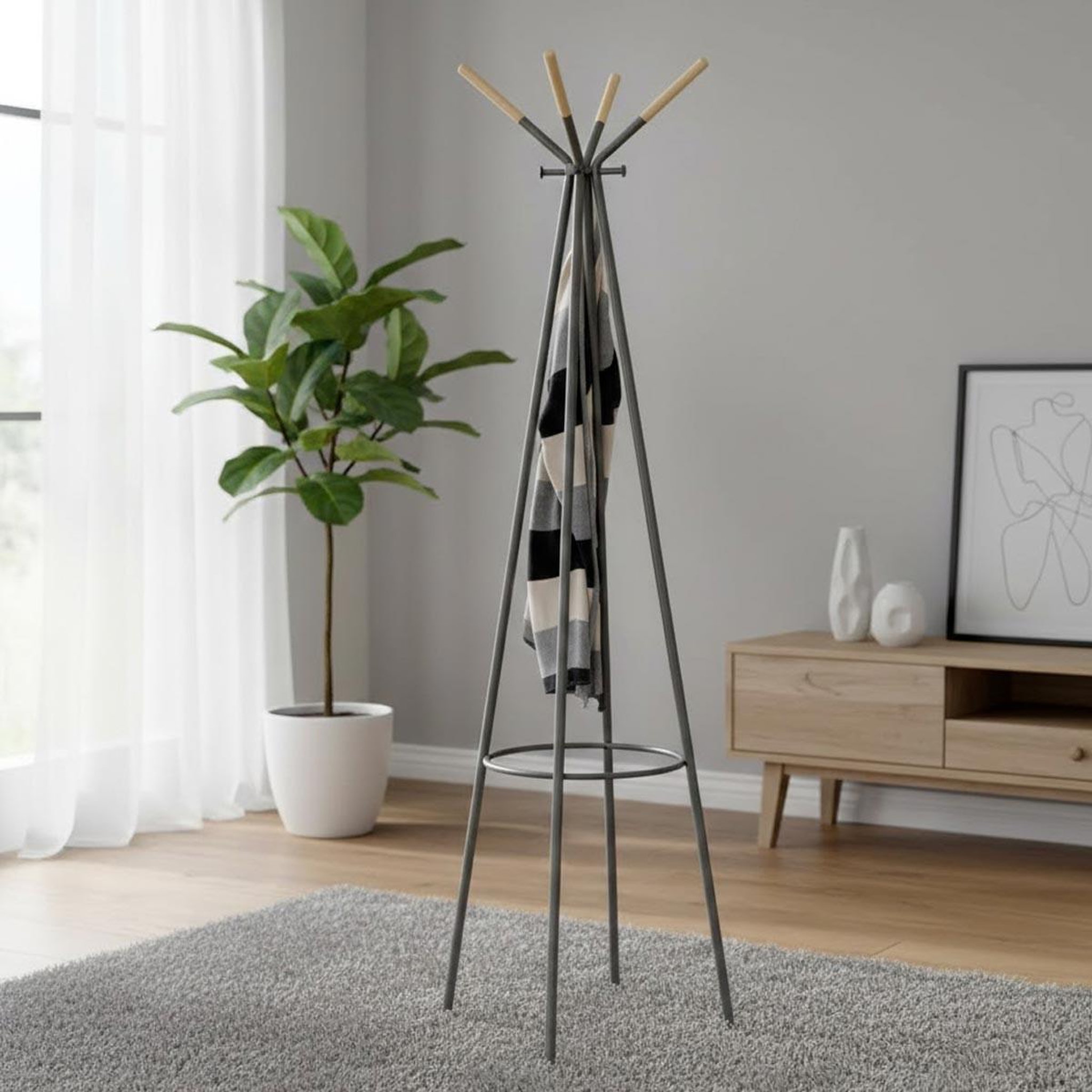 Voir la diapositive 3 : Paris Prix Porte-manteau design  yoshi  175cm gris