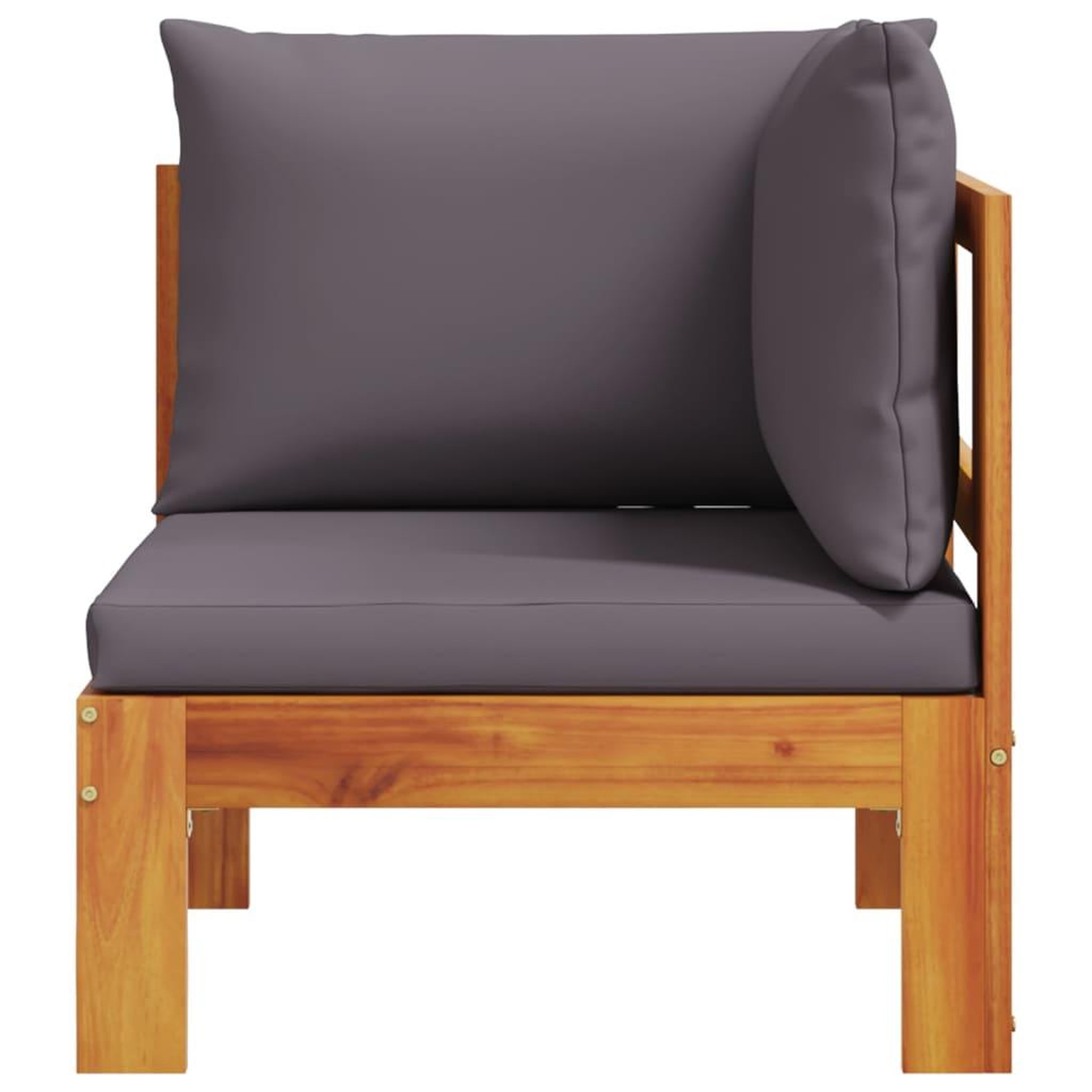 Voir la diapositive 4 : VIDAXL Canape d'angle de jardin avec coussins bois massif d'acacia