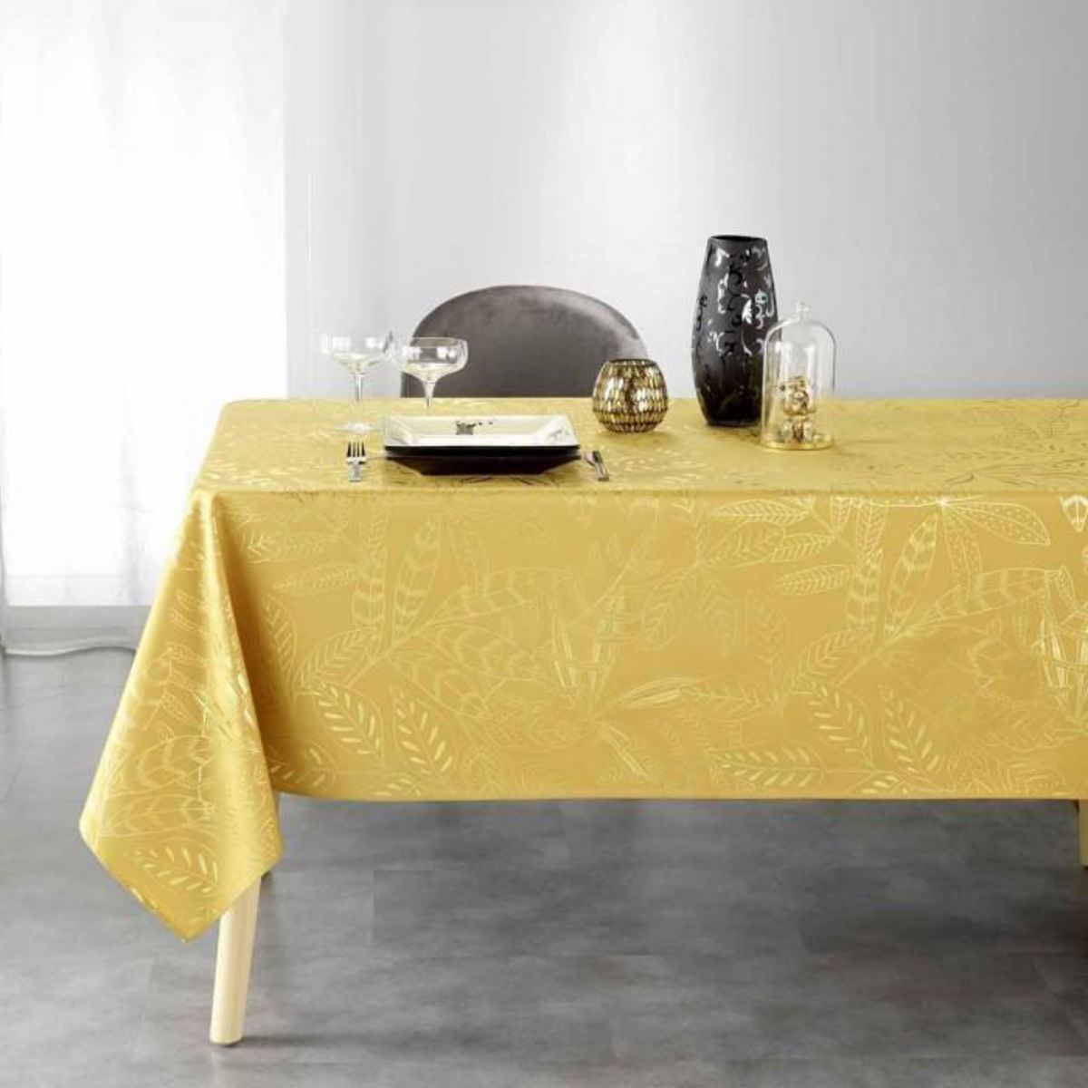 Paris Prix Nappe Imprimée Déco  Belflor  150x240cm Jaune