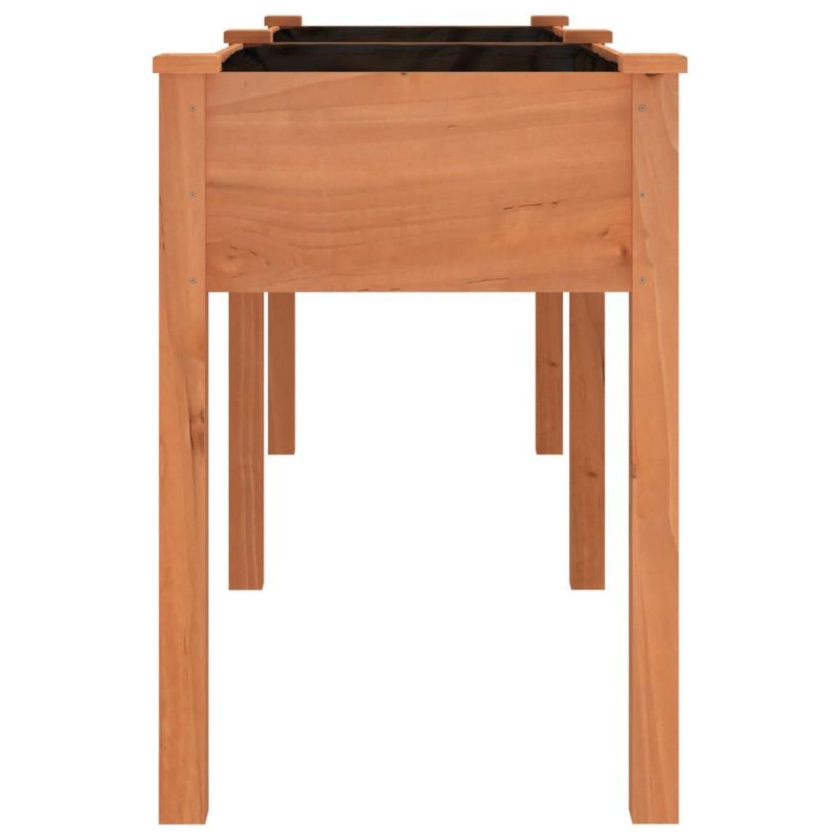 VIDAXL Jardiniere avec doublure marron 203x53x76 cm bois massif sapin