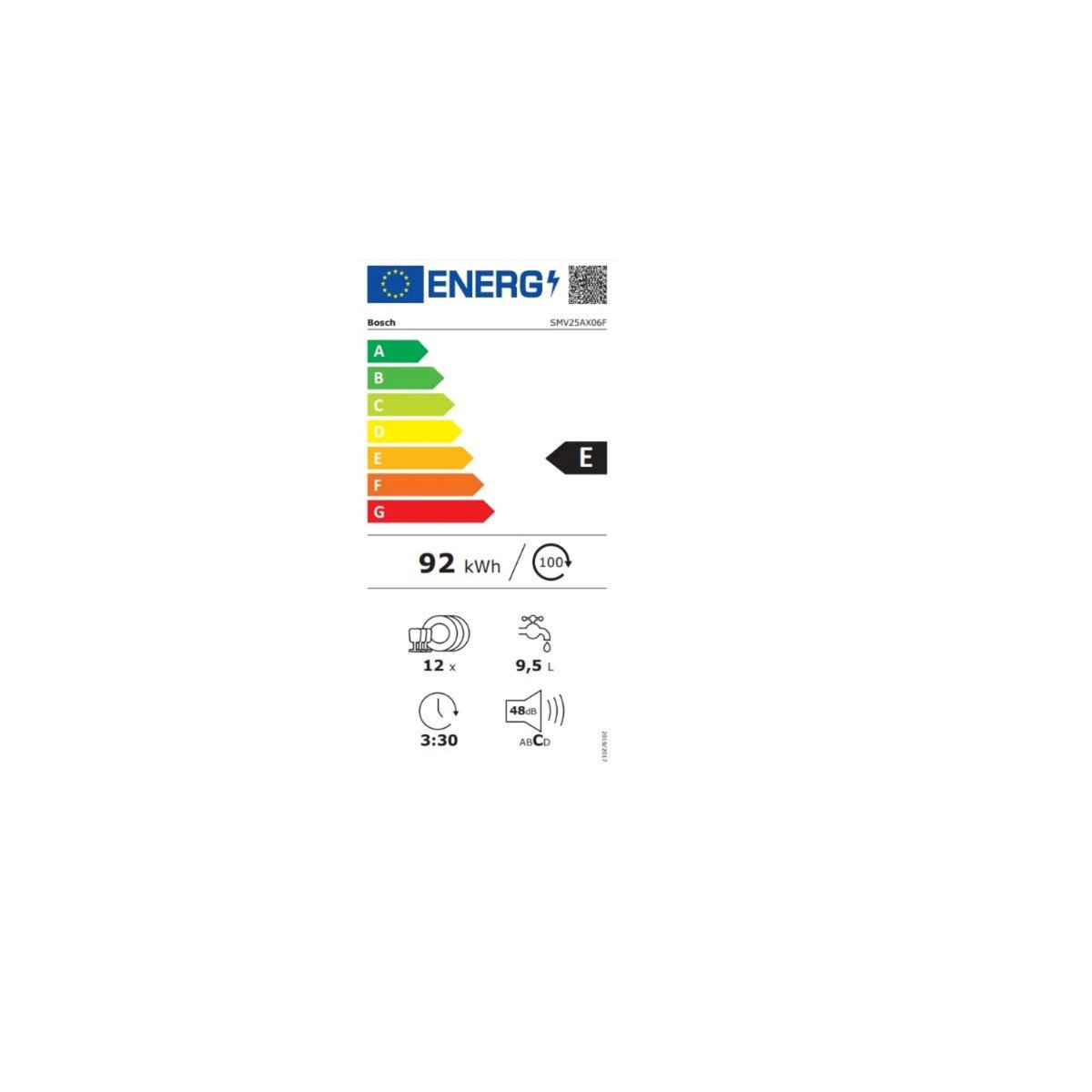 BOSCH Lave-vaisselle 60cm 12 couvert 48db tout intégrable - SMV25AX06F