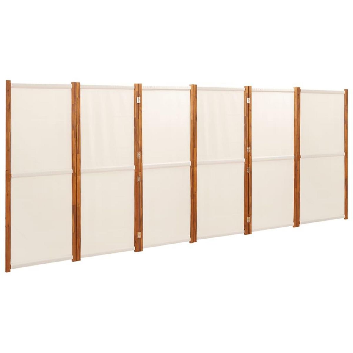 VIDAXL Cloison de separation 6 panneaux Blanc creme 420x180 cm