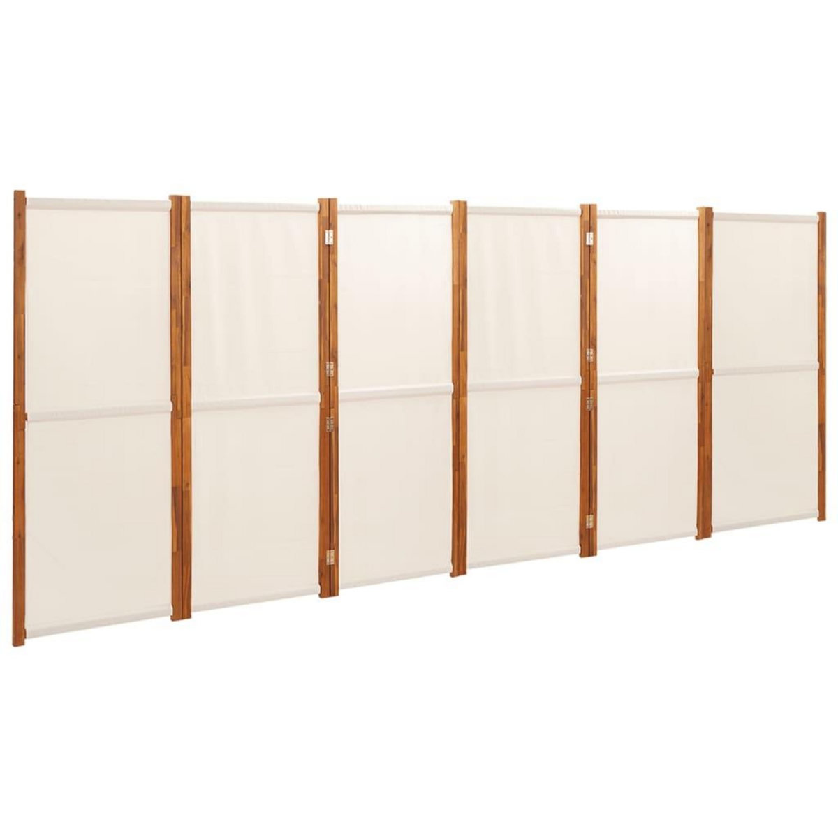 VIDAXL Cloison de separation 6 panneaux Blanc creme 420x180 cm