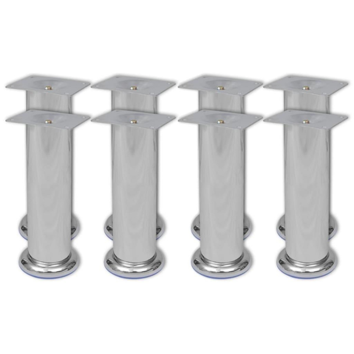 VIDAXL Pieds ronds de canape 8 pcs Chrome 180 mm