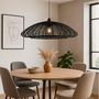 Voir la diapositive 2 : Lumisky Grande Suspension intérieur ALBA Noir Fibre naturelle D80CM