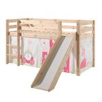 Paris Prix Lit Enfant Avec Toboggan  Pino Princesse  90x200cm Naturel