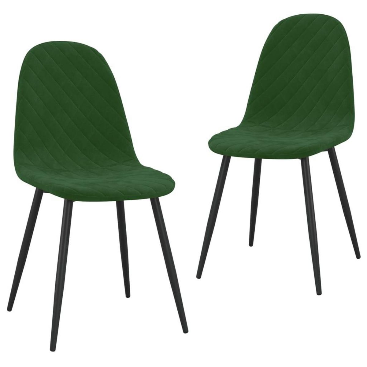 VIDAXL Chaises a manger lot de 2 Vert fonce Velours