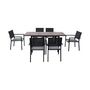 Voir la diapositive 4 : SWEEEK Table de jardin aluminium 120/180cm avec 6 chaises empilables aluminium et textilène