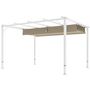 Voir la diapositive 4 : OUTSUNNY Pergola coulissante rétractable 3 x 4 m aluminium blanc toile UPF30+ kaki
