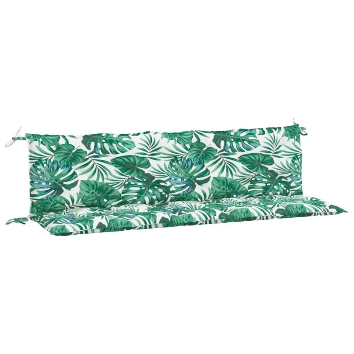 VIDAXL Coussins de banc de jardin lot de 2 motif de feuilles