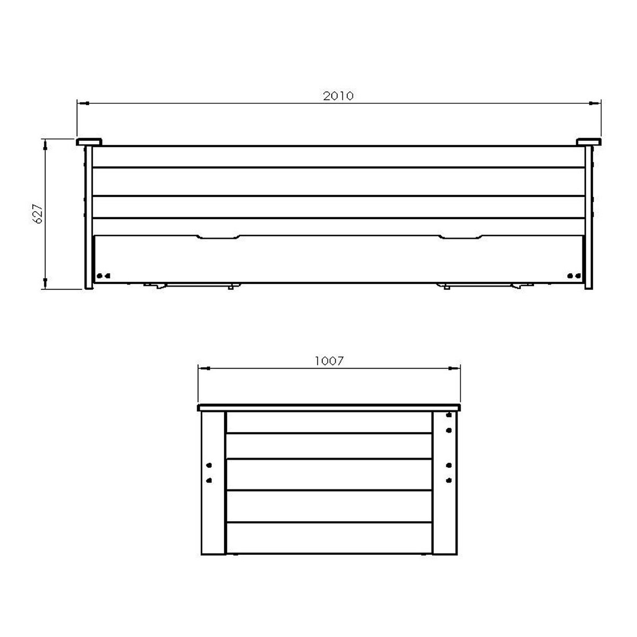 Voir la diapositive 4 : Lit banquette gigogne en bois massif 2x90x190cm SANTA CRUZ 