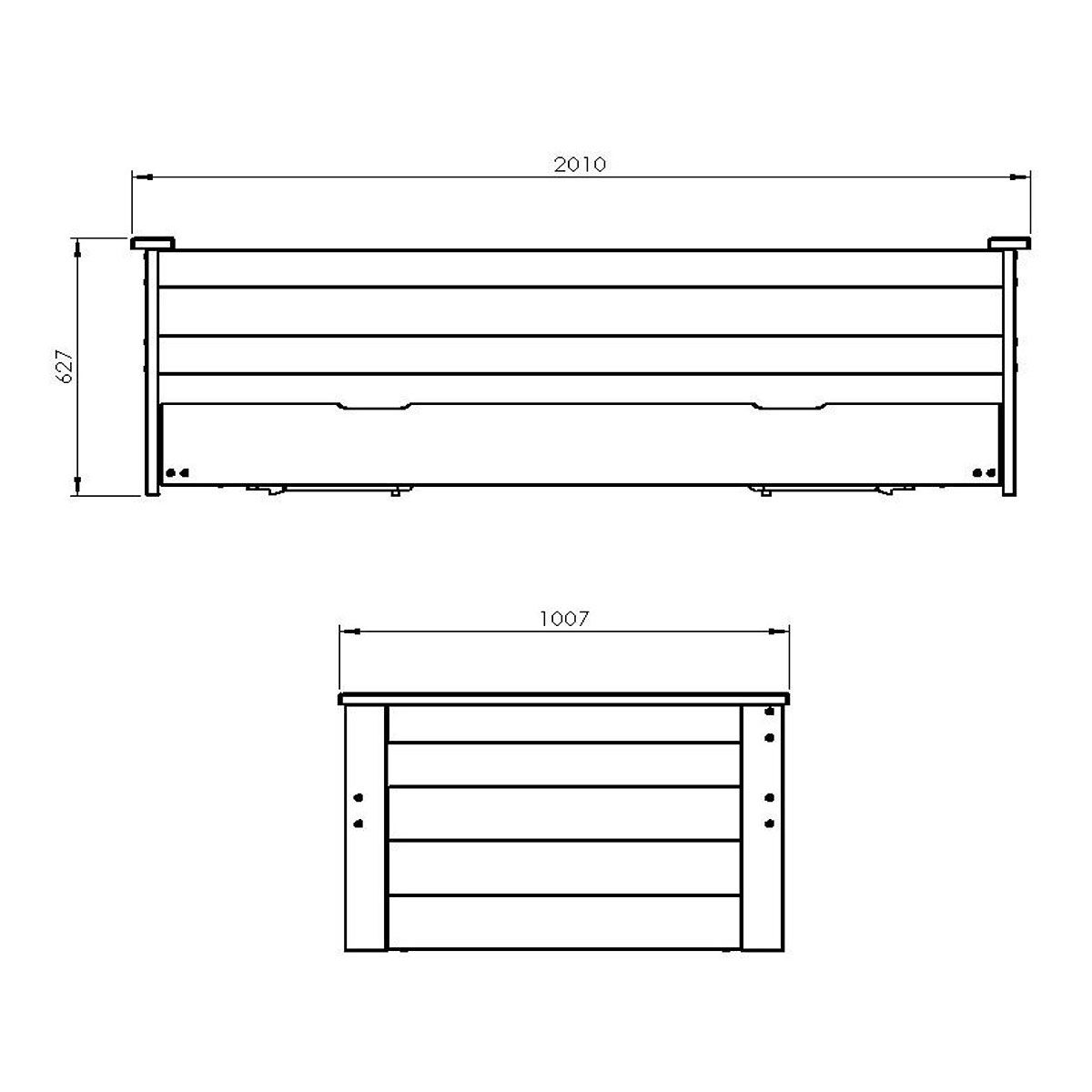 Lit banquette gigogne en bois massif 2x90x190cm SANTA CRUZ 