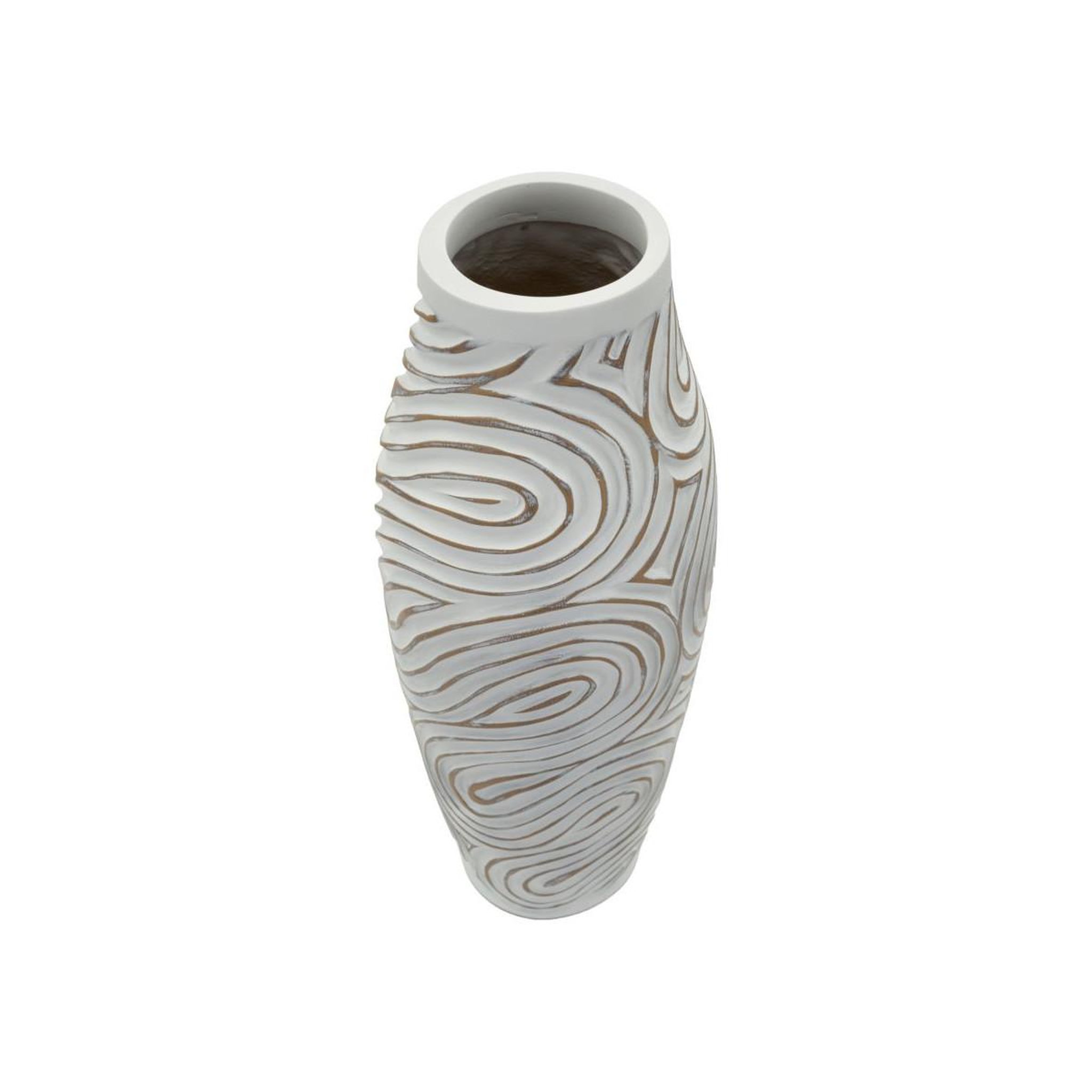 Voir la diapositive 2 : Paris Prix Vase design en résine  oblix  50cm blanc