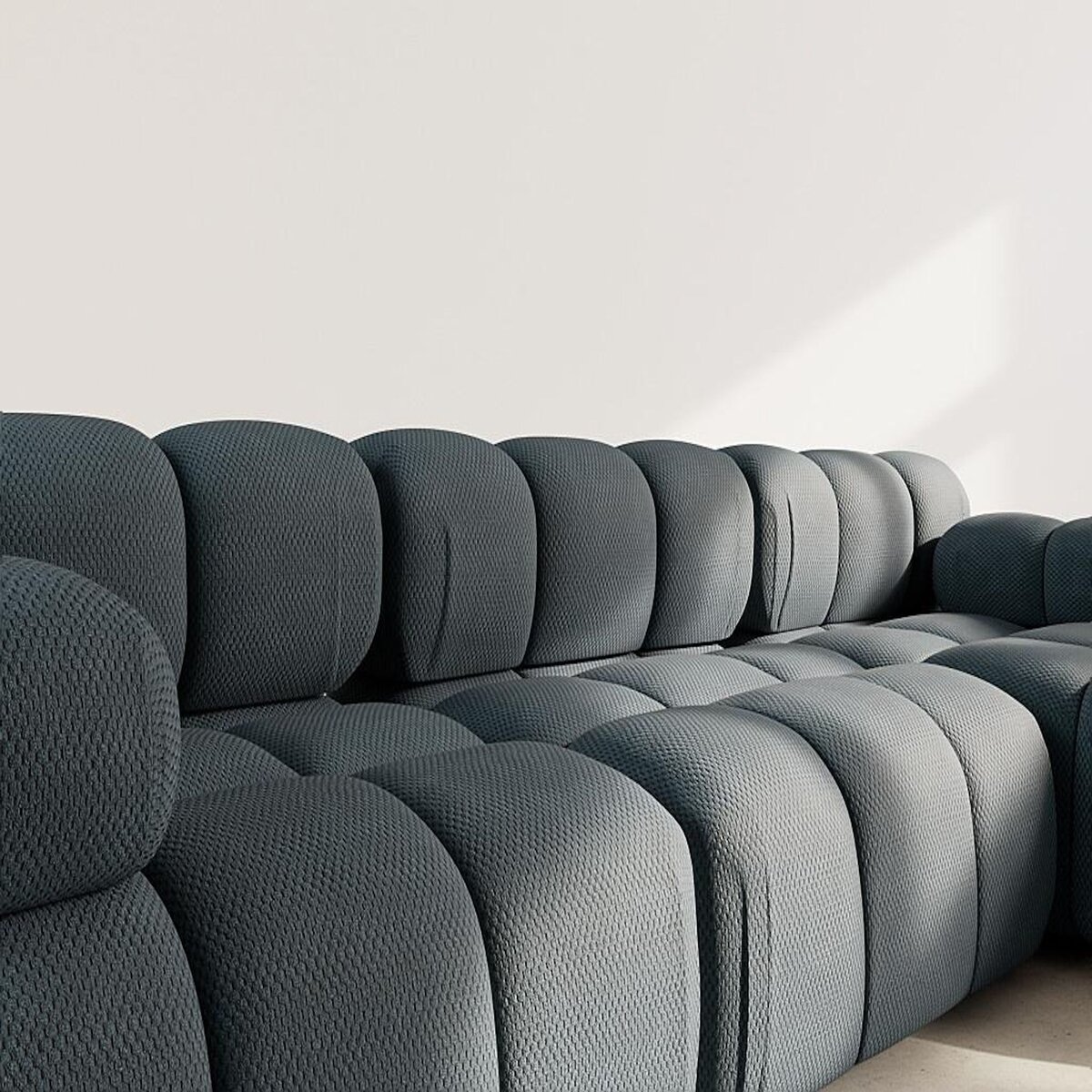 LISA DESIGN Ruby - canapé modulable d'angle droit 4 places en velours texturé