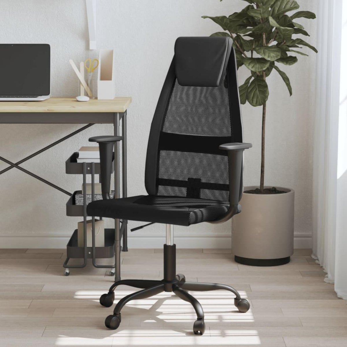 VIDAXL Chaise de bureau reglable en hauteur noir