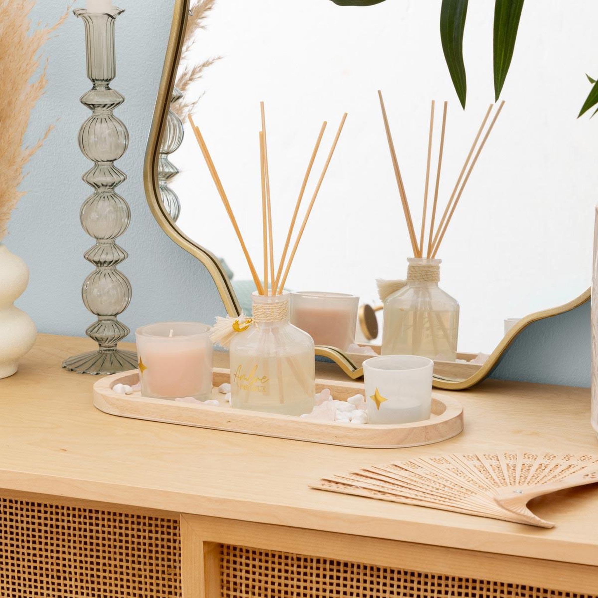 Voir la diapositive 2 : ATMOSPHERA Coffret senteur plateau  wild romance  32cm ambre