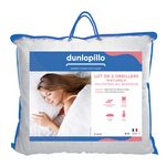 DUNLOPILLO Lot de 2 oreillers Invitation au Bonheur - 100% plumettes. Coloris disponibles : Blanc