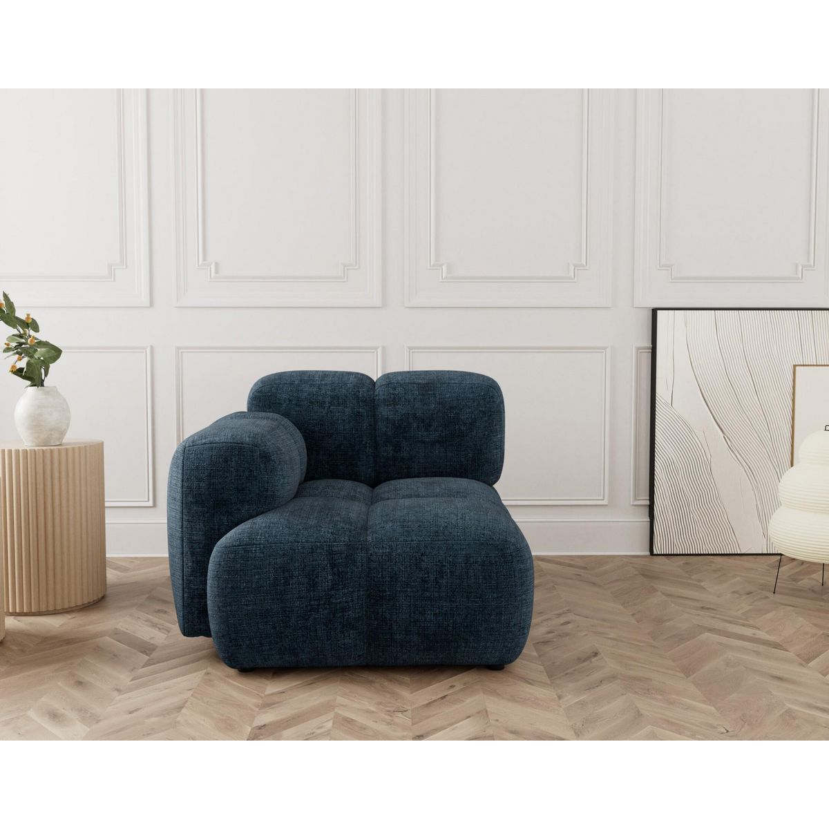 LISA DESIGN Grace - module d'assise gauche en velours texturé