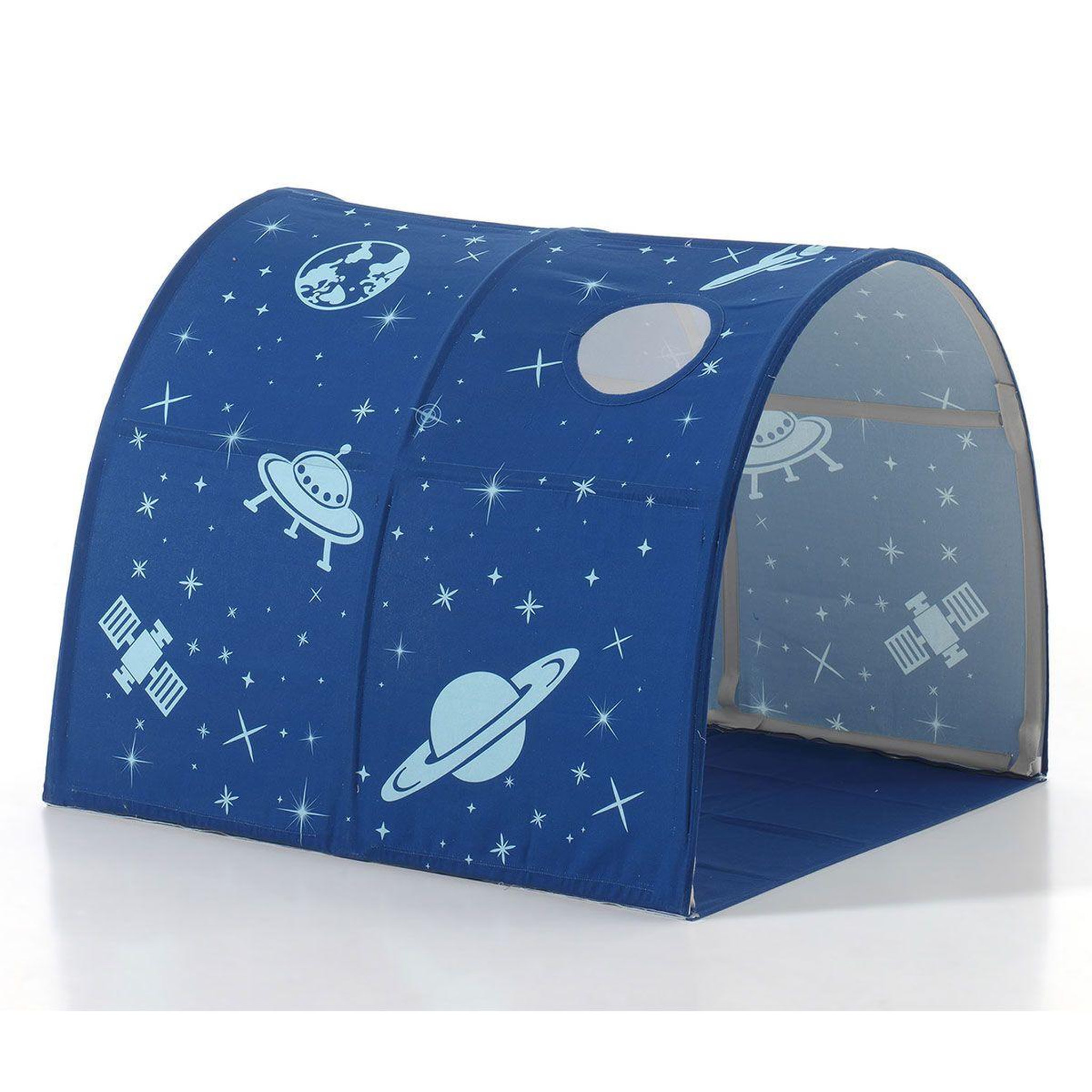 Voir la diapositive 4 : Paris Prix Pack - lit enfant surélevé, tente, 3 pochettes & tunnel  pino astronaute ii  blanc