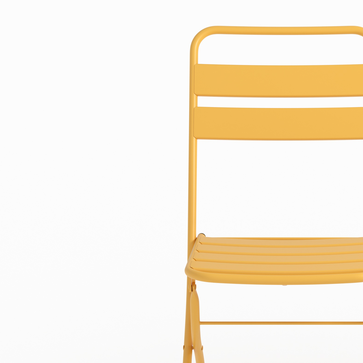 Rendez vous déco Lot de 2 chaises de jardin en métal jaune beurre, pliantes-Yumi