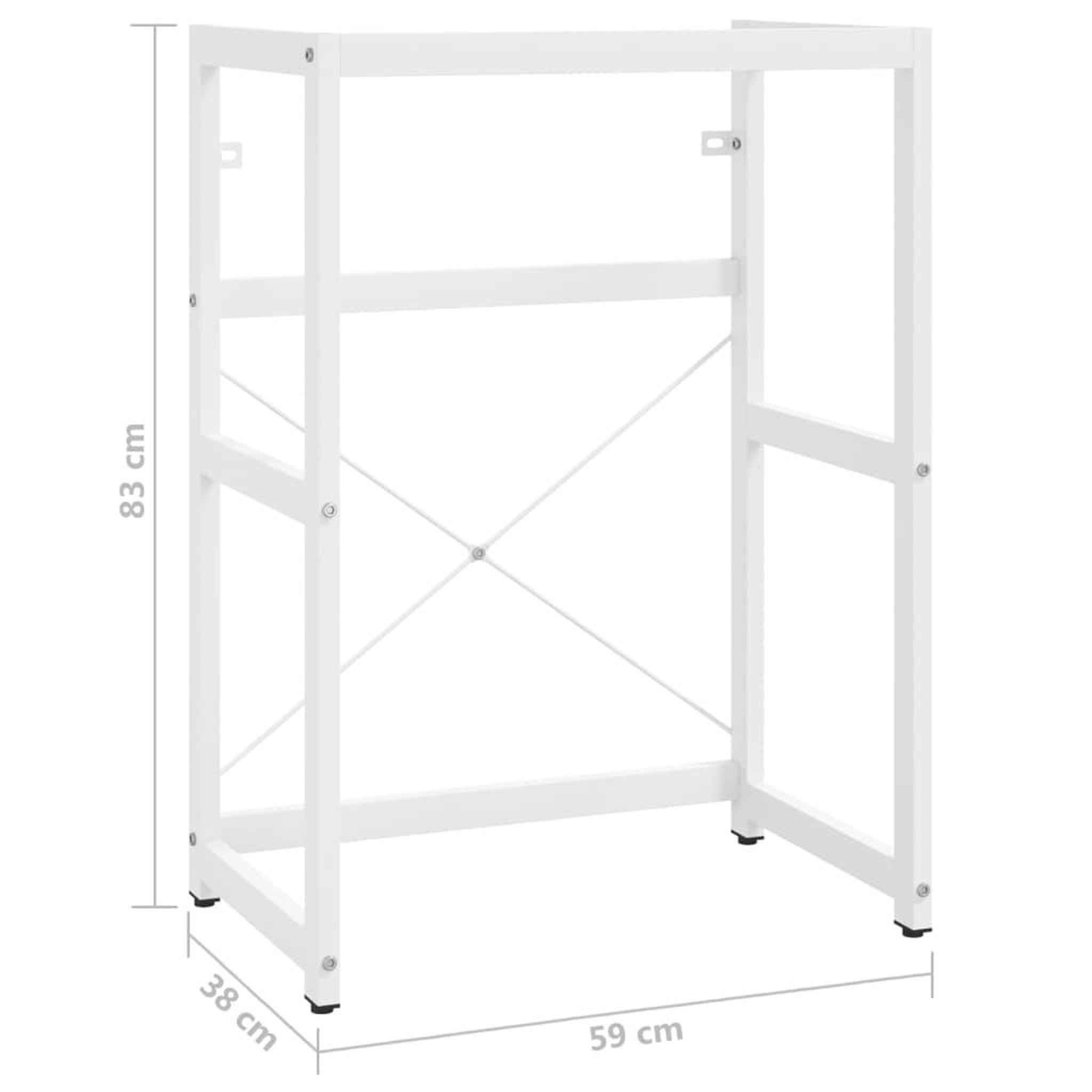 Voir la diapositive 6 : VIDAXL Cadre de lavabo de salle de bain Blanc 59x38x83 cm Fer