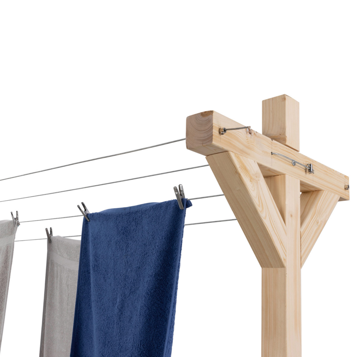 ID MARKET Etendoir à linge extérieur MADERA capacité 12M en bois
