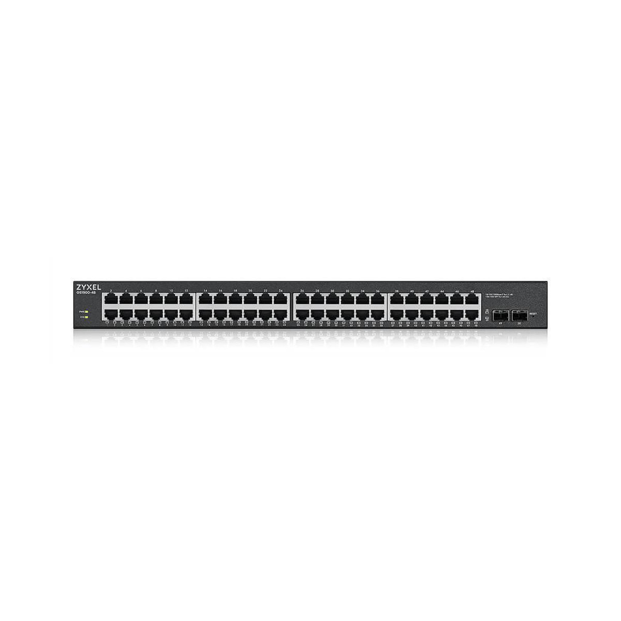 Voir la diapositive 2 : Zyxel Switch Zyxel GS1900 Series GS1900-48HPv2 - 48 ports Gigabit avec 24 PoE+ et 2 ports Gigabit SFP